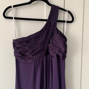 Formal Eggplant Purple One-Shoulder Dress